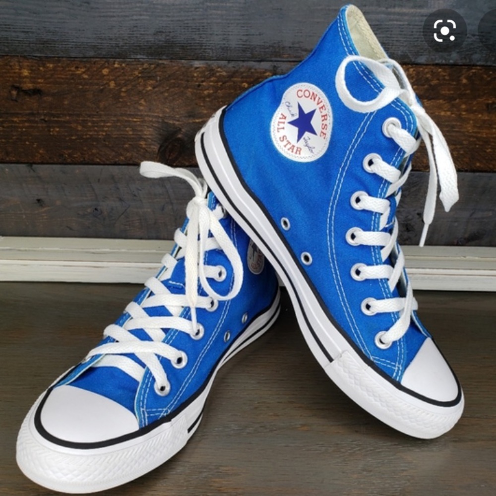 Royal blue high top converse